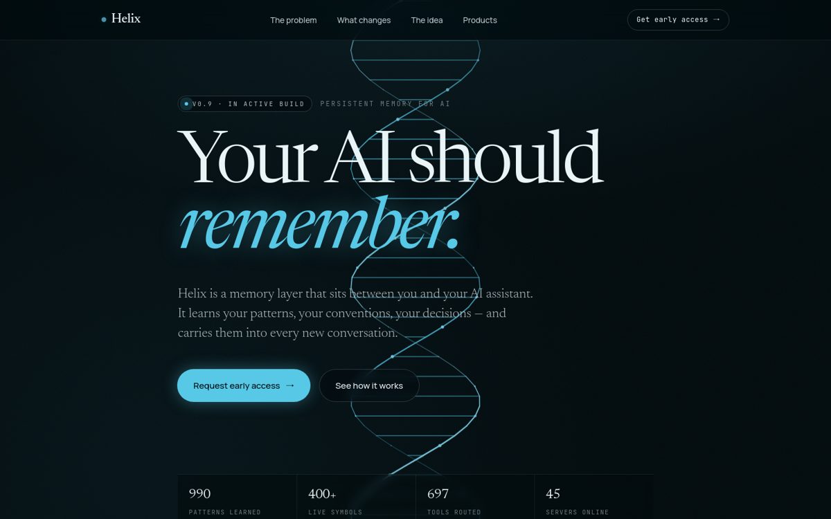 Helix memory layer site